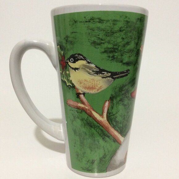 COFFEE Mug Tall Cup Snowman Bird Design 16 Oz - Picture 10 of 12
